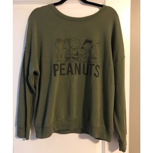 Army Green Peanuts Sweatshirt